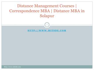 Distance Management Courses | Correspondence MBA | Distance MBA in Solapur