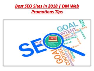 SEO Tips For New Website | DM Web Promotions Tips