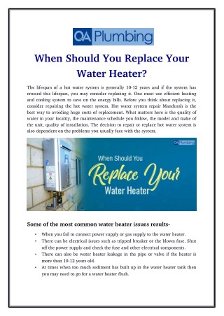 When Should You Replace Your Water Heater?