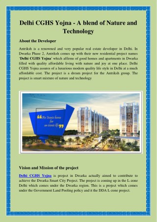 Delhi CGHS Yojna - A blend of Nature and Technology