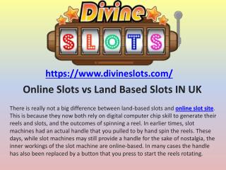 Online Slots vs Land Based Slots IN UK
