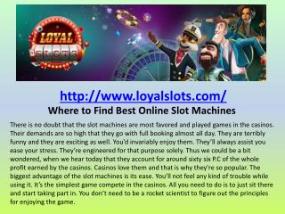 Where to Find Best Online Slot Machines