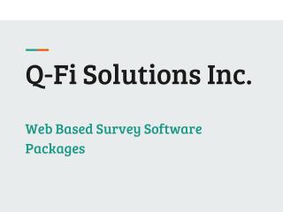 Survey Software Packages