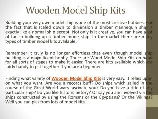 Wooden Model Ship Kits