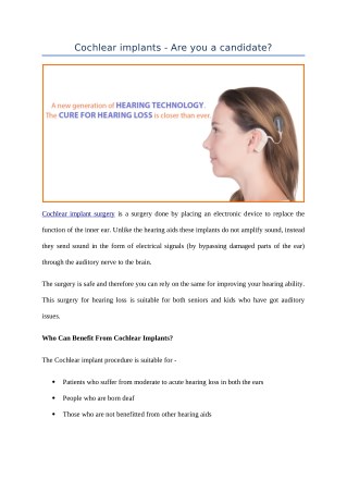Cochlear Implant Surgery