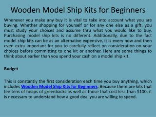 Wooden Model Ship Kits for Beginners