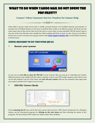 What to do when Yahoo Mail do not opens the PDF Files?