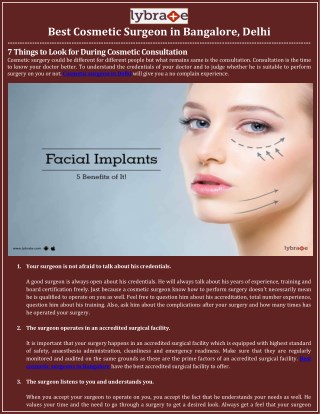 Best Cosmetic Surgeon in Bangalore, Delhi - Lybrate