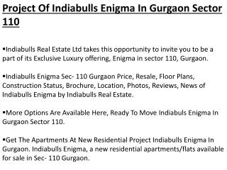 Indiabulls Enigma Dwarka Expressway
