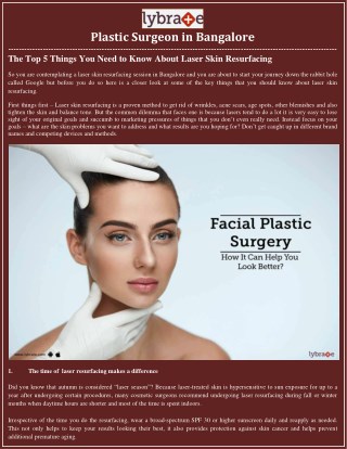 Plastic Surgeon in Bangalore - Lybrate