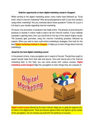 Digital marketing institute in Gurgaon