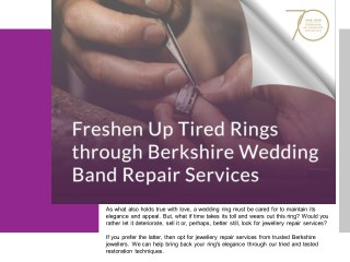 Freshen Up Tired Rings Through Berkshire Wedding Band Repair Services