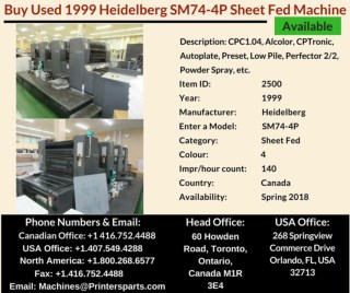 Buy Used 1999 SM74-4P Heidelberg Printing Presses Machine