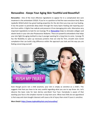 Renuvaline - Enhance Appearance & Health Of The Skin!