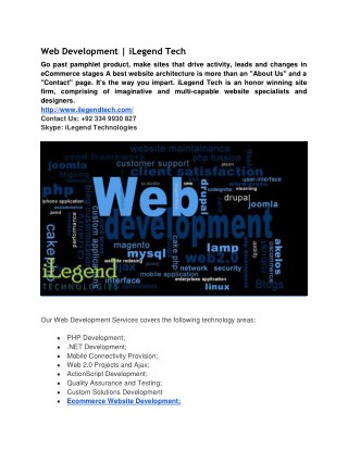 Web development | ilegend tech