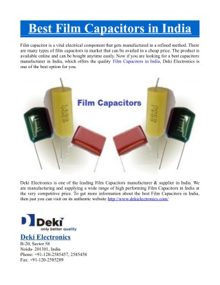 Best Film Capacitors in India