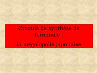 Croquis de synthèse de terminale : la mégalopolis japonaise