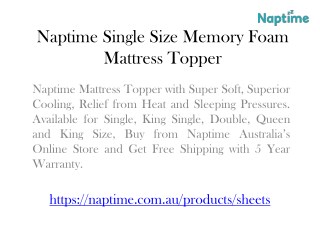 Naptime Single Mattress Topper For Double Bed