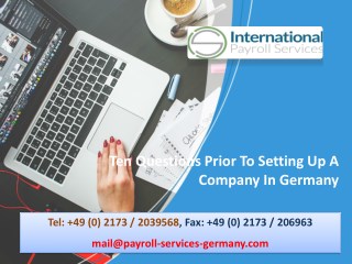 Ten Questions Prior To Setting Up A Company In Germany