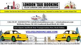 Book now your Taxi in London online - instant or prebooking