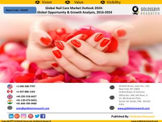Global Nail Care Market Outlook 2024: Global Opportunity & Growth Analysis, 2016-2024