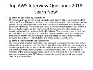 The Best AWS Interview Questions & Answers 2018 - Learn Now!