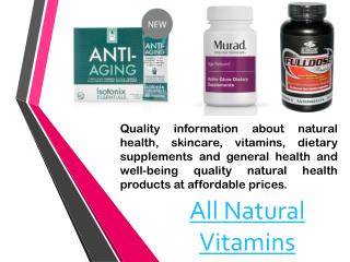all natural vitamins