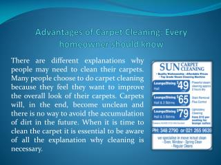 Advantages of Carpet Cleaning: Every homeowner should know