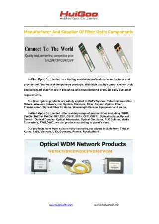 fiber optic components optical transceivers sfp modules