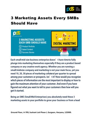 3 Marketing Assets Every SMBs Should Have | Pure Design Solution