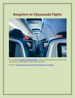 Bangalore to Vijayawada Flights