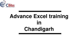 Advance Excel training in Chandigarh