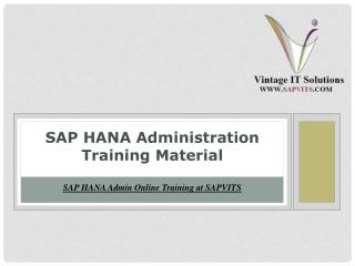 SAP HANA Administration Tutorial PPT