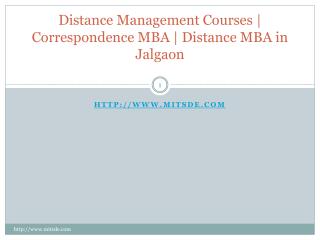 Distance Management Courses | Correspondence MBA | Distance MBA in Jalgaon