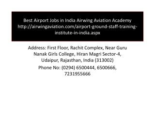 Best Airport Jobs in India Airwing Aviation Academy