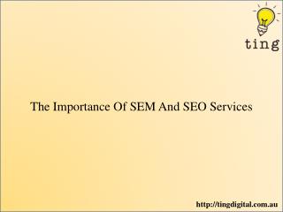 The Importance Of SEM And SEO Services