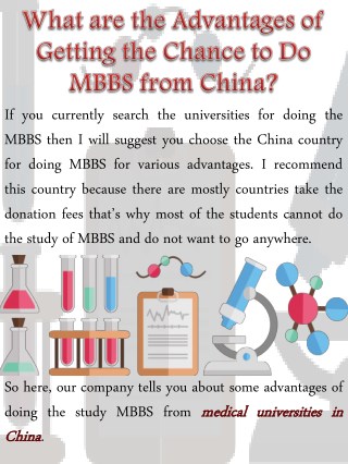 What are the Advantages of Getting the Chance to Do MBBS from China?