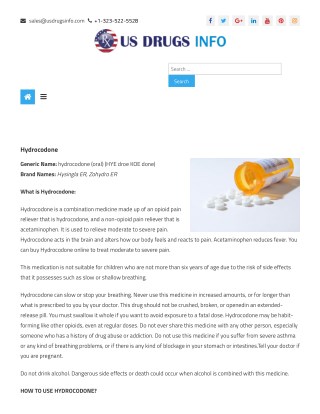 Buy Hydrocodone Online | usdrugsinfo.com