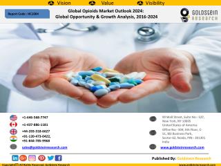 Global Opioids Market Outlook 2024: Global Opportunity & Growth Analysis, 2016-2024