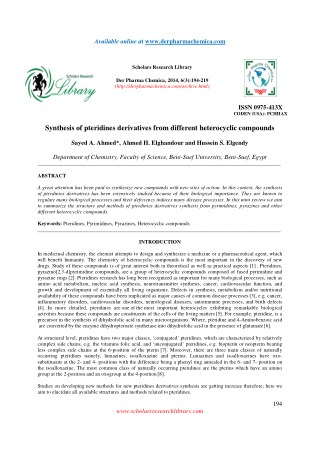 Synthesis of pteridines derivatives from different heterocyclic compounds