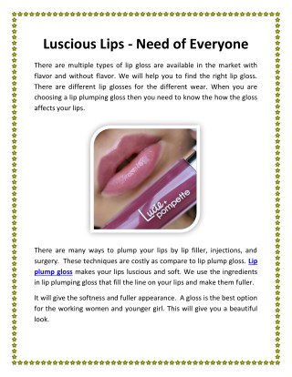 Lip Plump Gloss For Luscious Lips