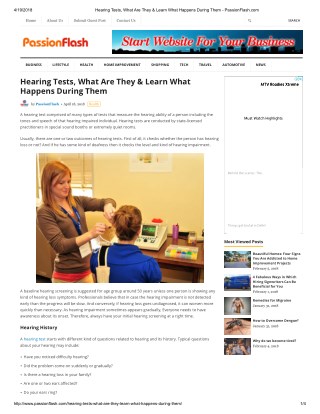 Hearing Tests, What Are They & Learn What Happens During Them