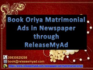 Book Oriya Matrimonial Newspaper Advertisements Instantly