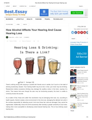 How Alcohol Affects Your Hearing And Cause Hearing Loss