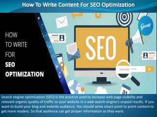 How To Write Content For SEO Optimization
