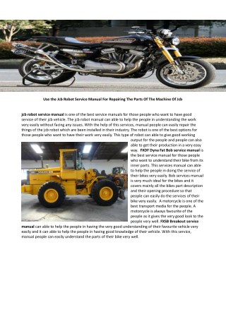 FXDF Dyna Fat Bob Service Manual