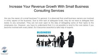 Increase Your Revenue Growth With Small Business Consulting Services