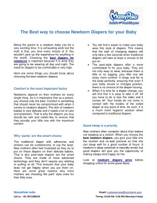 The Best Way to Choose Newborn Diapers for Your Baby