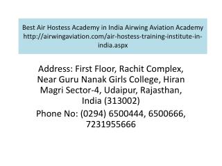 Best Air Hostess Academy in India Airwing Aviation Academy