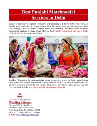 Best Punjabi Matrimonial Services in Delhi